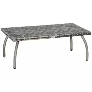 Image of Outsunny Rattan Coffee Table - Grey