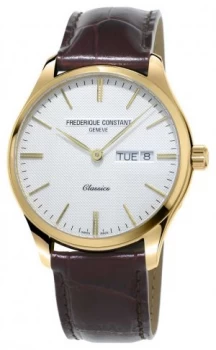 Image of Frederique Constant Mens Classic Quartz Brown Leather Watch
