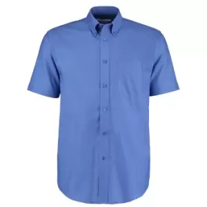 Image of Kustom Kit Mens Workwear Oxford Short Sleeve Shirt (22inch) (Italian Blue)