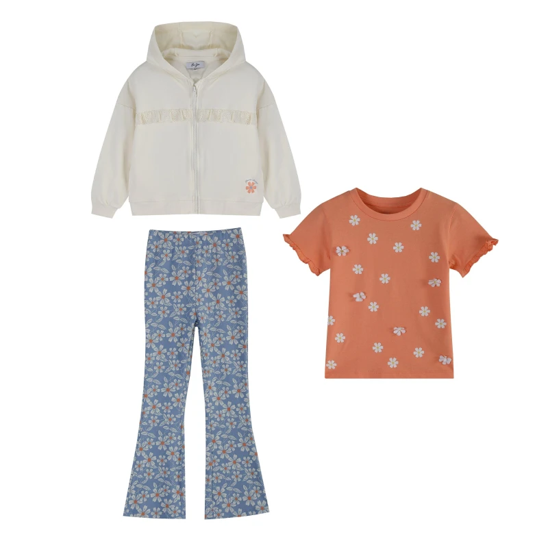 Image of Be You Younger Girl Hoody, T-Shirt and Legging - White White 2 - 3 Years