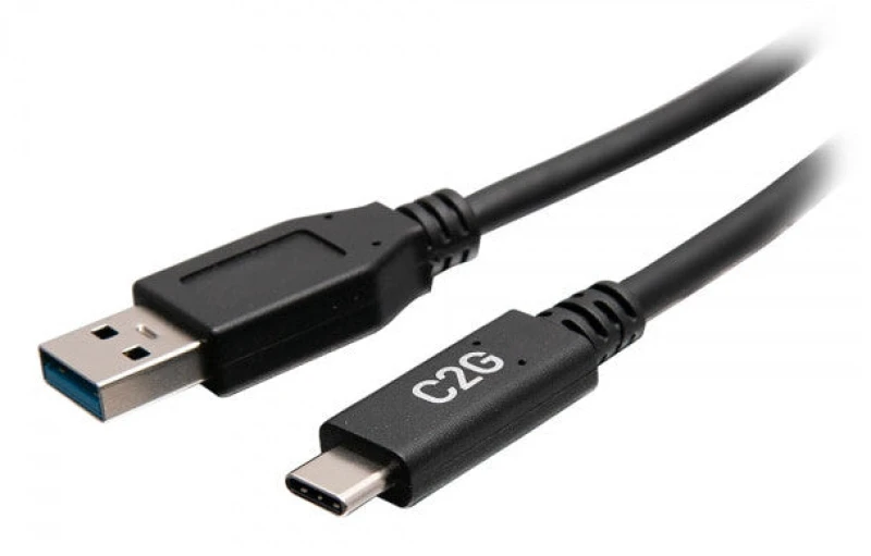 Image of C2G 0.3m (1ft) USB-C Male to USB-A Male Cable - USB 3.2 Gen 1 (5Gbps)
