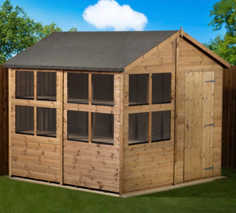 Image of Empire Sheds Empire Apex Potting Shed 8X8 Single Door