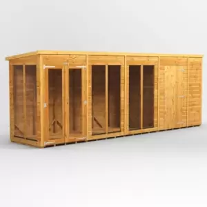 Image of 18x4 Power Pent Summerhouse Combi Building including 6ft Side Store