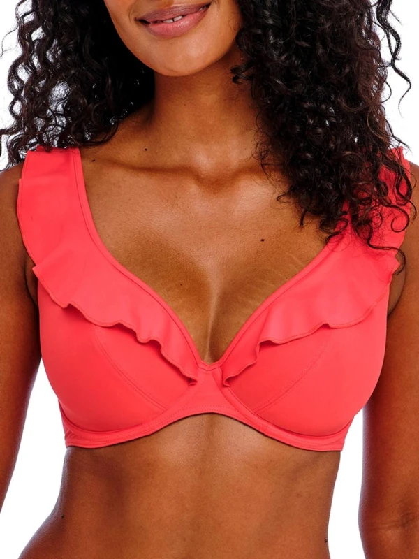 Image of Freya Womens Jewel Cove High Apex Bikini Top in Pink Size: 30E Pink Female 30E