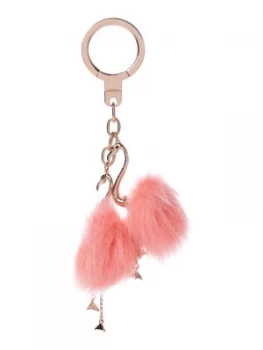 Image of Kate Spade New York Flamingo flock keychain Multi Coloured