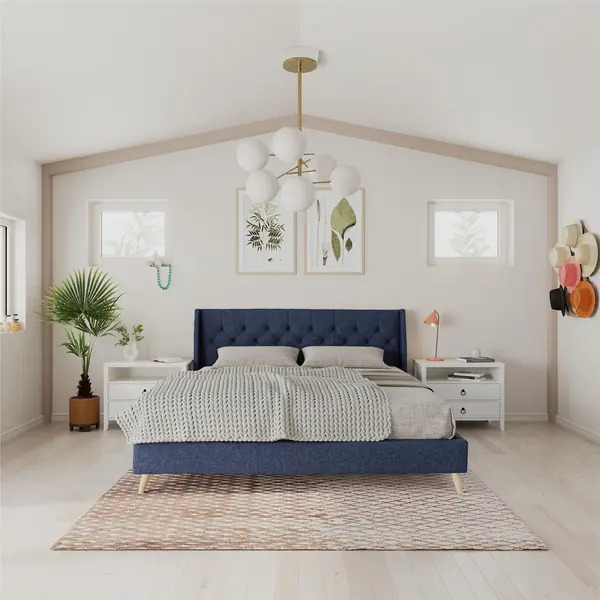 Image of Dorel Home Thea Double Linen Bed