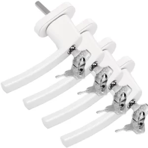 Image of Window Handle 4Pcs White Lockable