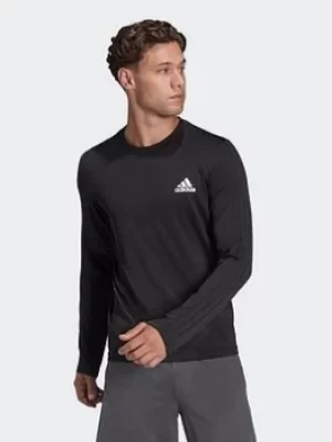 Image of adidas Aeroready Motion Seamless Sport Long-sleeve Top, Grey Size XL Men