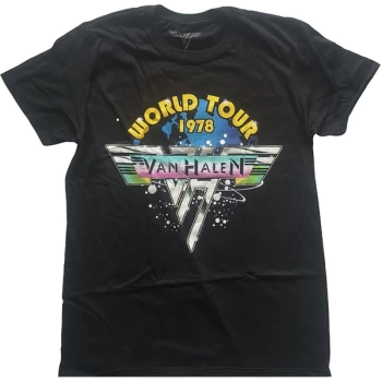 Image of Van Halen - World Tour '78 Full Colour Unisex Medium T-Shirt - Black