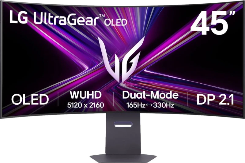 Image of LG UltraGear 45GX950A 45 5K2K OLED Dual 165Hz 330Hz 0.03ms UltraWide Curved Gaming Monitor 45GX950A-B.AEK Black