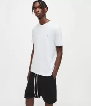 Image of AllSaints Mens Brace Crew T-Shirt, Iced Blue Marl, Size: S