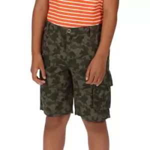 Image of Regatta Boys Shorewalk Camoflauge Cotton Twill Shorts 13 Years - Waist 67-68cm (Height 153-158cm)