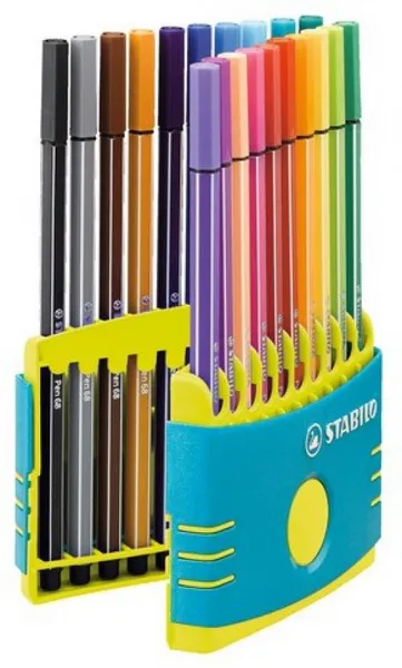 Image of STABILO FIBRE TIP PEN ASSORTED COLOURS 68 1MM FIBRE TIP
