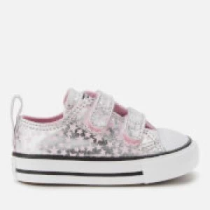 Image of Converse Toddlers Chuck Taylor All Star 2V Ox Trainers - Pink Glaze/Silver/White - UK 4 Toddler