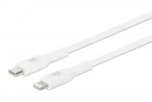 Image of Manhattan USB-C to Lightning Cable, Charge & Sync, 1m, White, For...