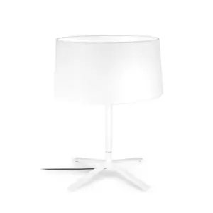 Image of Grok 3 Light Table Lamp with White Fabric Shade, E27