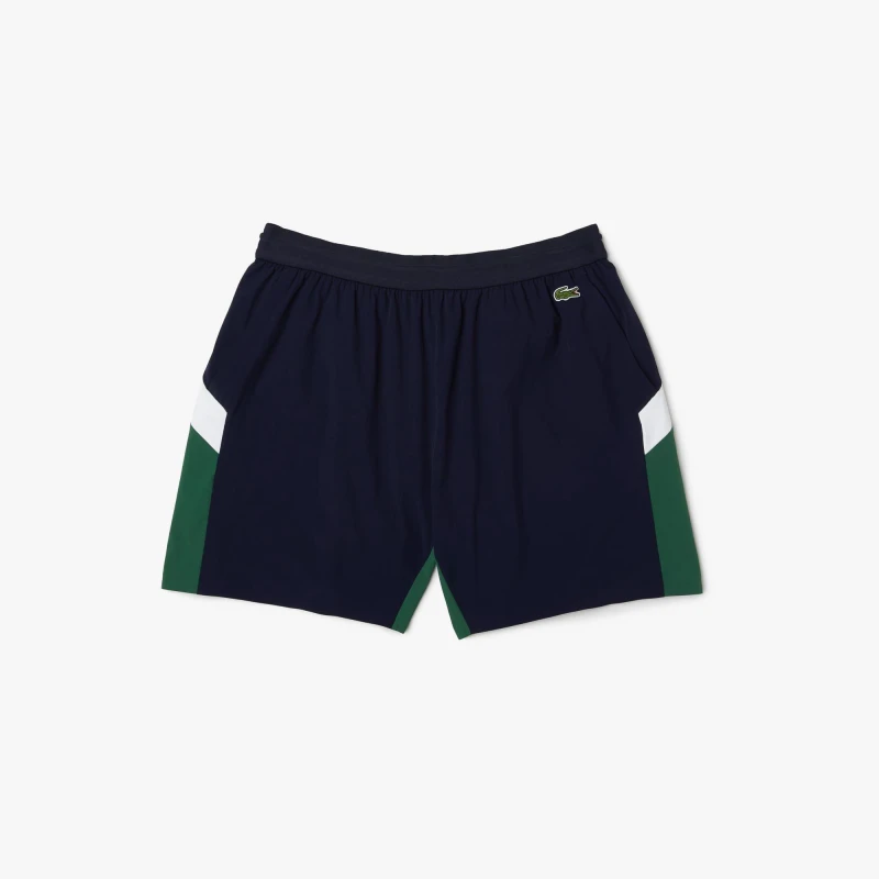 Image of Lacoste Recycled Polyamide Colourblock Swimming Trunks - Blue Blue S