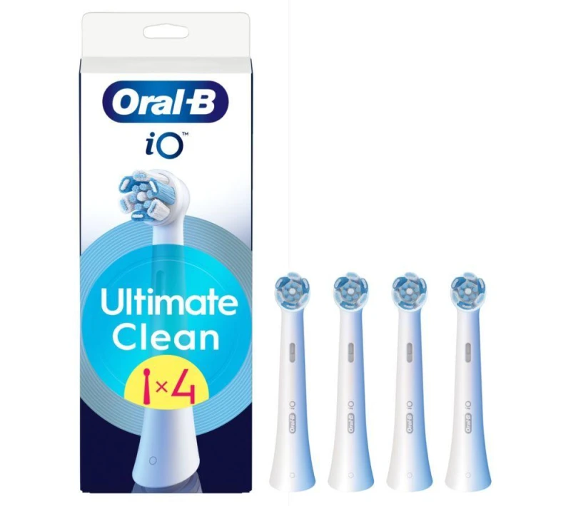 Image of ORAL B iO Ultimate Clean Replacement Toothbrush Head Pack of 4, White 8700216194198