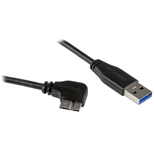 Image of Slim Micro USB 3.0 Cable Mm Right angle Micro usb 0.5m 20in