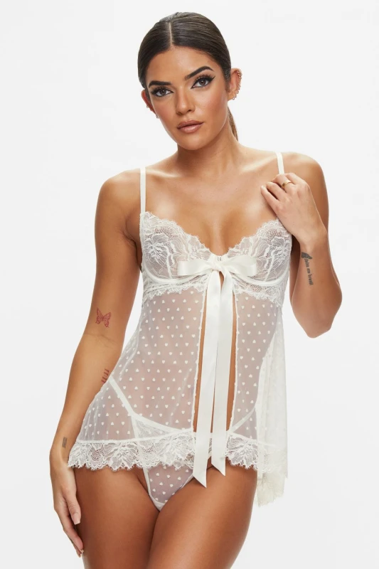 Image of Ann Summers Ann Summers Bon Bon Babydoll Ivory Female L BB69603