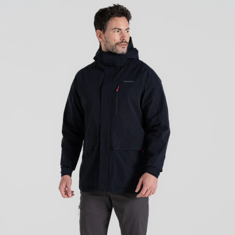 Image of Craghoppers Mens Lorton Waterproof Hooded Jacket S - Chest 38' (97cm) Dark Navy CMW780-3G3-S