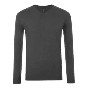 Image of SOLS Mens Glory V Neck Sweater (L) (Charcoal Marl)