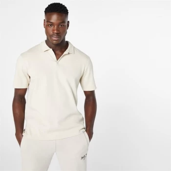 Image of Jack Wills Open Neck Waffle Polo - Beige