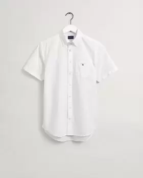 Image of GANT Men Regular Fit Short Sleeve Oxford Shirt (M) White