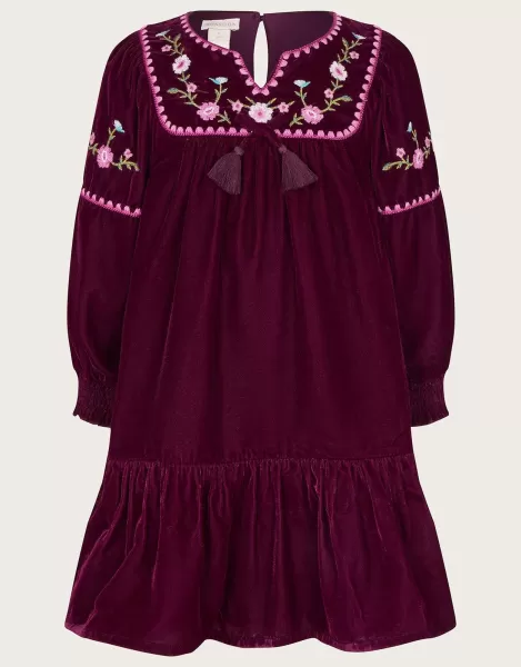 Image of Embroidered Smock Dress