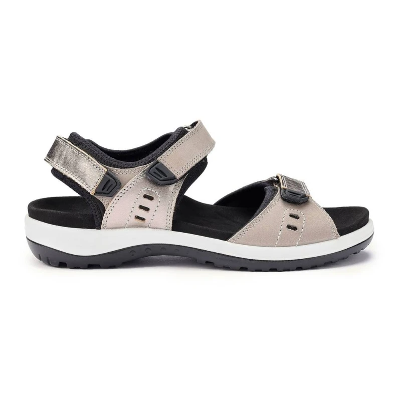 Image of Hotter Womens 'Walk II' Sandals in Mid Grey Size: 4 Mid Grey Female 4