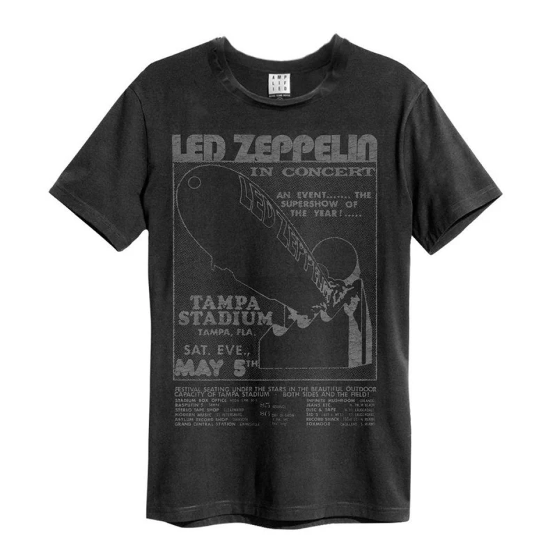 Image of Amplified Amplified Men Tampa Stadium LED Zeppelin T-Shirt in Charcoal Size: Small Charcoal S Male 5063470045693