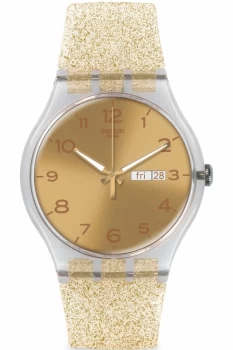 Image of Unisex Swatch New Gent - Golden Sparkle Watch SUOK704