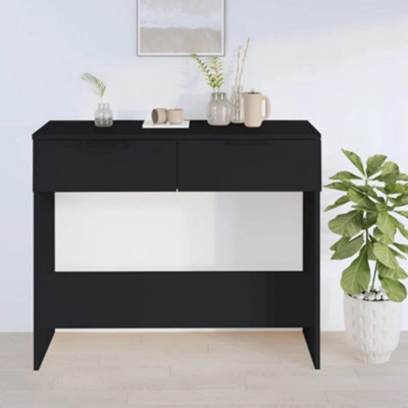 Image of Vidaxl Console Table Black 90X36X75cm Engineered Wood, Black 811332