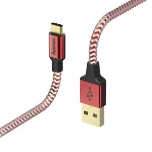 Image of Hama Reflective Charging/Data cable Micro USB 1.5m red