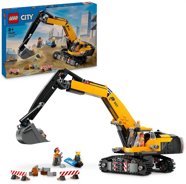 Image of LEGO LEGO City Yellow Construction Excavator Digger Toy Set 60420