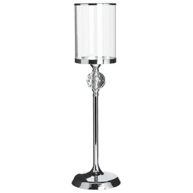 Image of Beliani Candle Holder Cotui Glass 58cm Silver