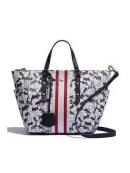 Image of Radley Brondesbury Scratchy Dog Medium Ziptop Multiway Tote Bag - Chalk