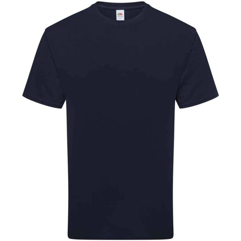Image of Fruit Of The Loom Fruit of the Loom Men Cotton T-Shirt in Mid Navy Size: Small Mid Navy S Male 5063703137331