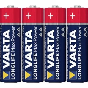 Image of Varta Longlife Max Power LR06 AA battery Alkali-manganese 2900 mAh 1.5 V 4 pcs