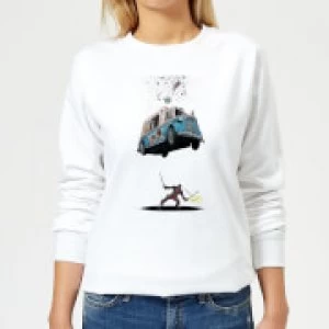 Image of Marvel Deadpool Ice Cream Womens Sweatshirt - White - S