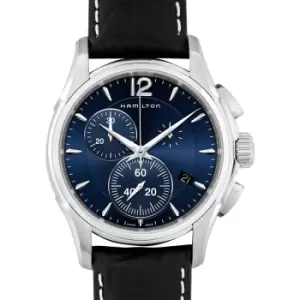 Image of Jazzmaster Chrono Quartz Blue Steel/Leather 42mm