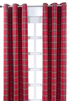 Image of Edward Tartan Check Ready Made Eyelet Curtain Pair