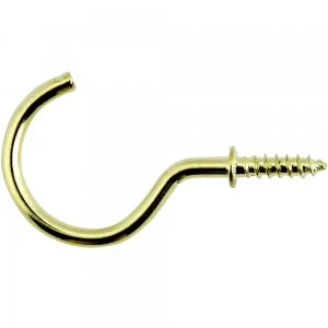 Image of Select Hardware Cup Hooks Shoulder Electro Brass 38mm 12 Pack