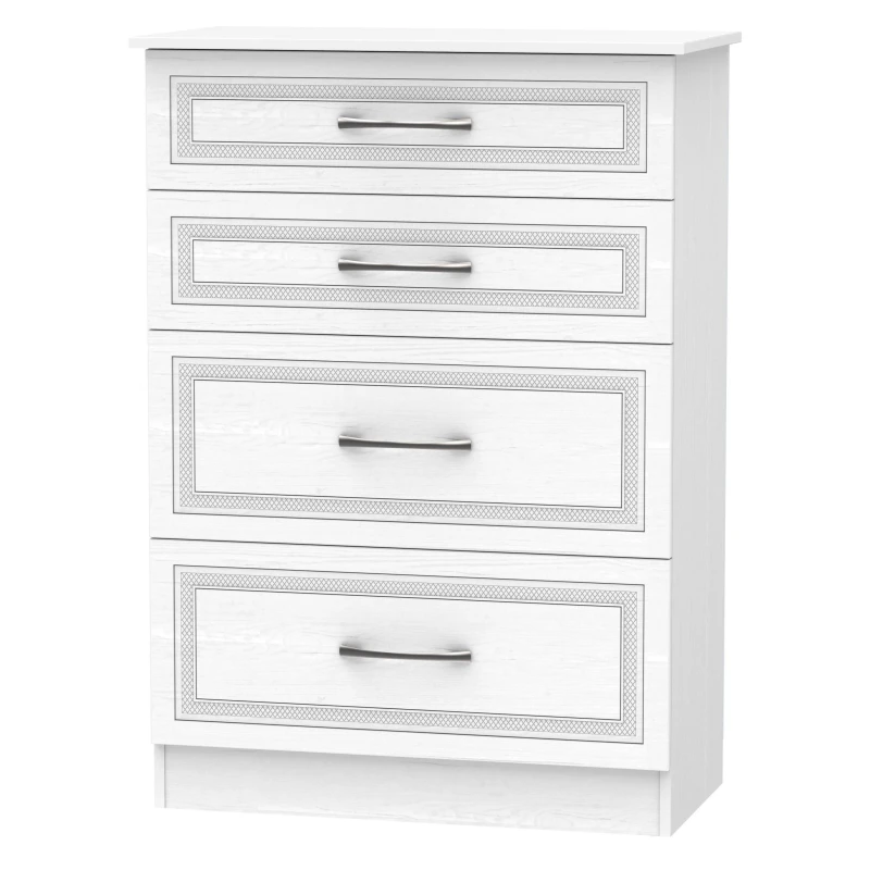 Image of Stafford 4 Drawer Deep Chest In Signature White (Ready Assembled)