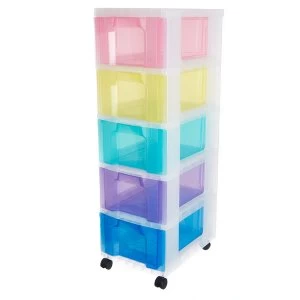 Image of Really Useful 5x12L Rainbow Storage Drawer Tower
