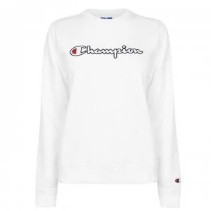 Image of Champion Script Crew Neck Sweatshirt - WHT