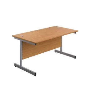Image of 1800 X 1200 Single Upright Right Hand Radial Desk Nova Oak-Silver