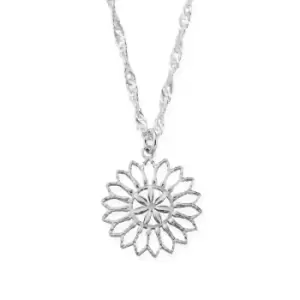 Image of ChloBo Silver Twisted Rope Chain Flower Mandala Necklace