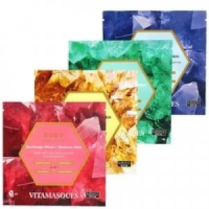 Image of Vitamasques Sheet Face Mask Gemstone Collection x 4