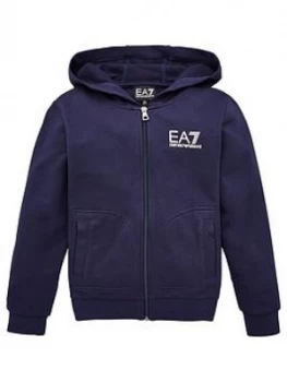 Image of Emporio Armani EA7 Classic Zip Through Hoodie Navy Size 8 Years Boys